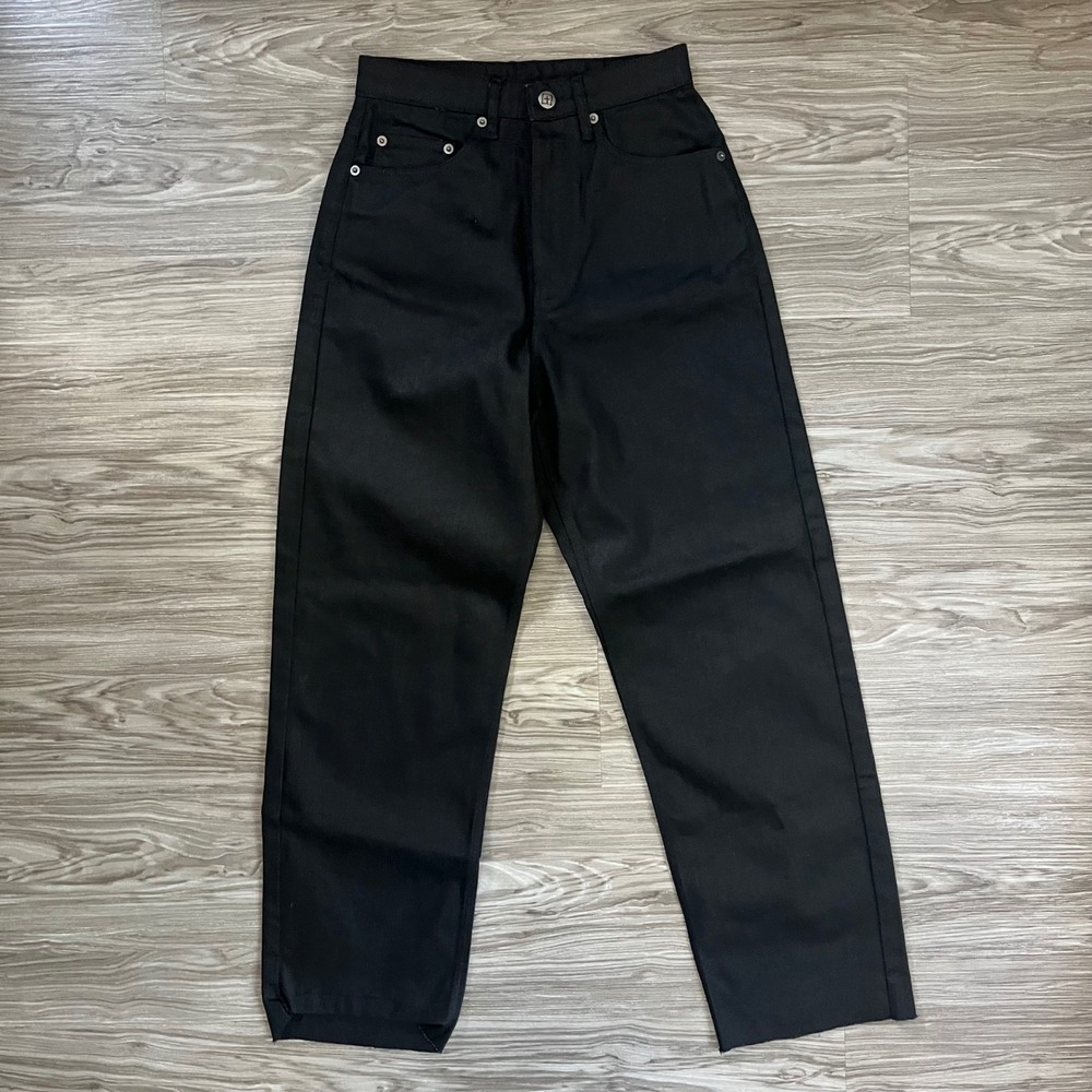 Ksubi Black Coated Denim Jeans Royalty Heroism and the Streets Patch Size 25